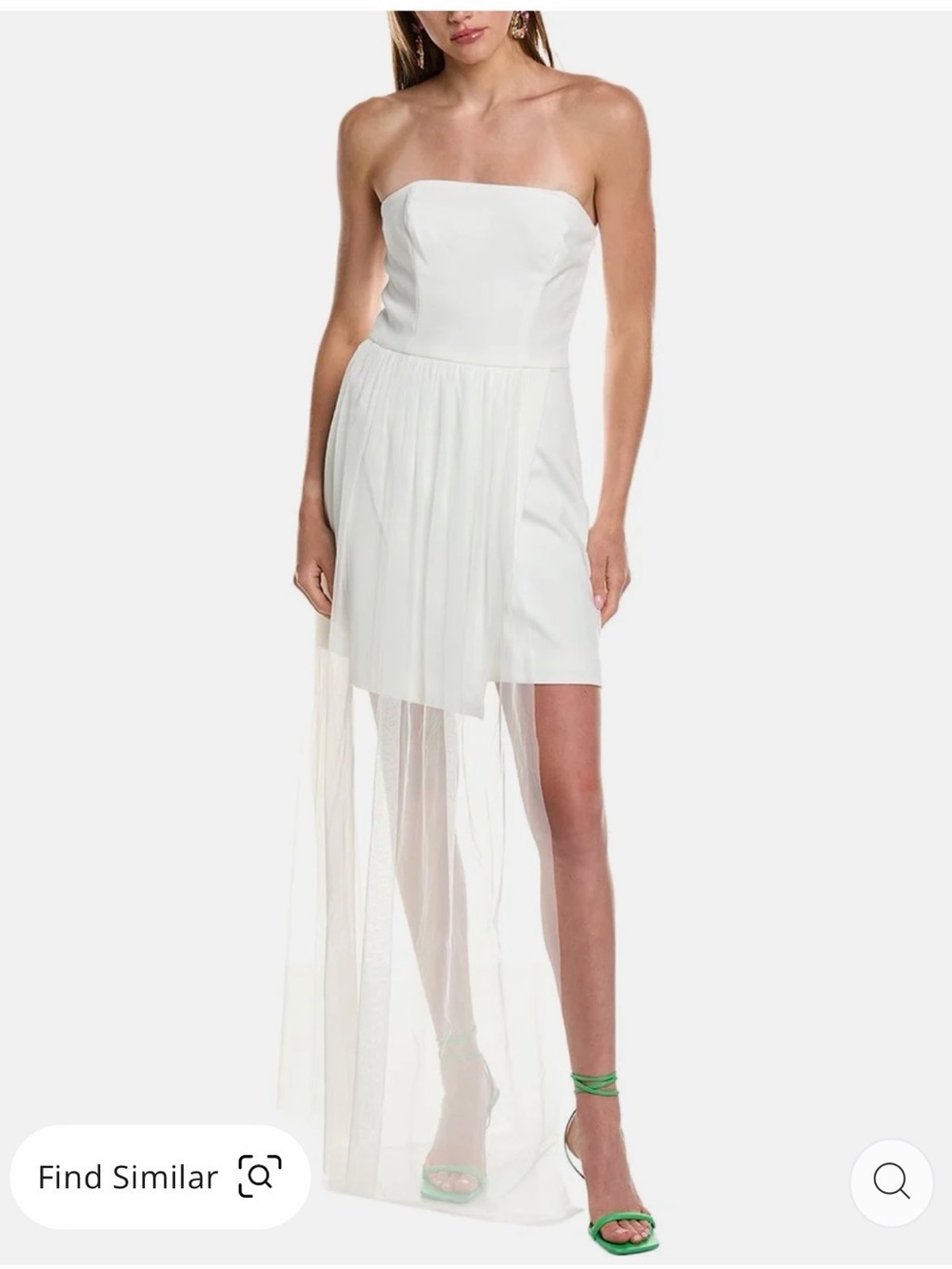 French Connection Whisper Tulle Mini Dress, White, Size 8 — Style 71PZT